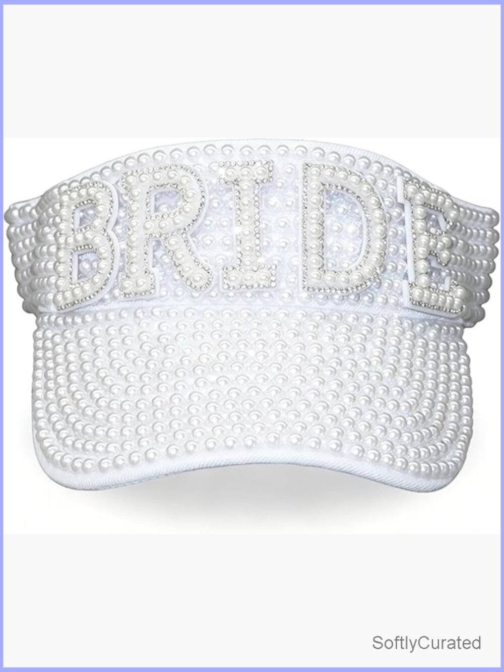 Pearl Embellished Bride Visor Hat for Bachelorette Party Wedding Beach Accessory